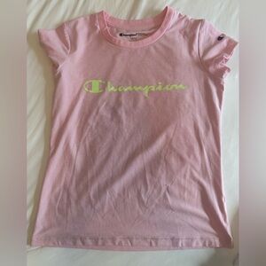 Champion Pink Logo Crewneck Tee